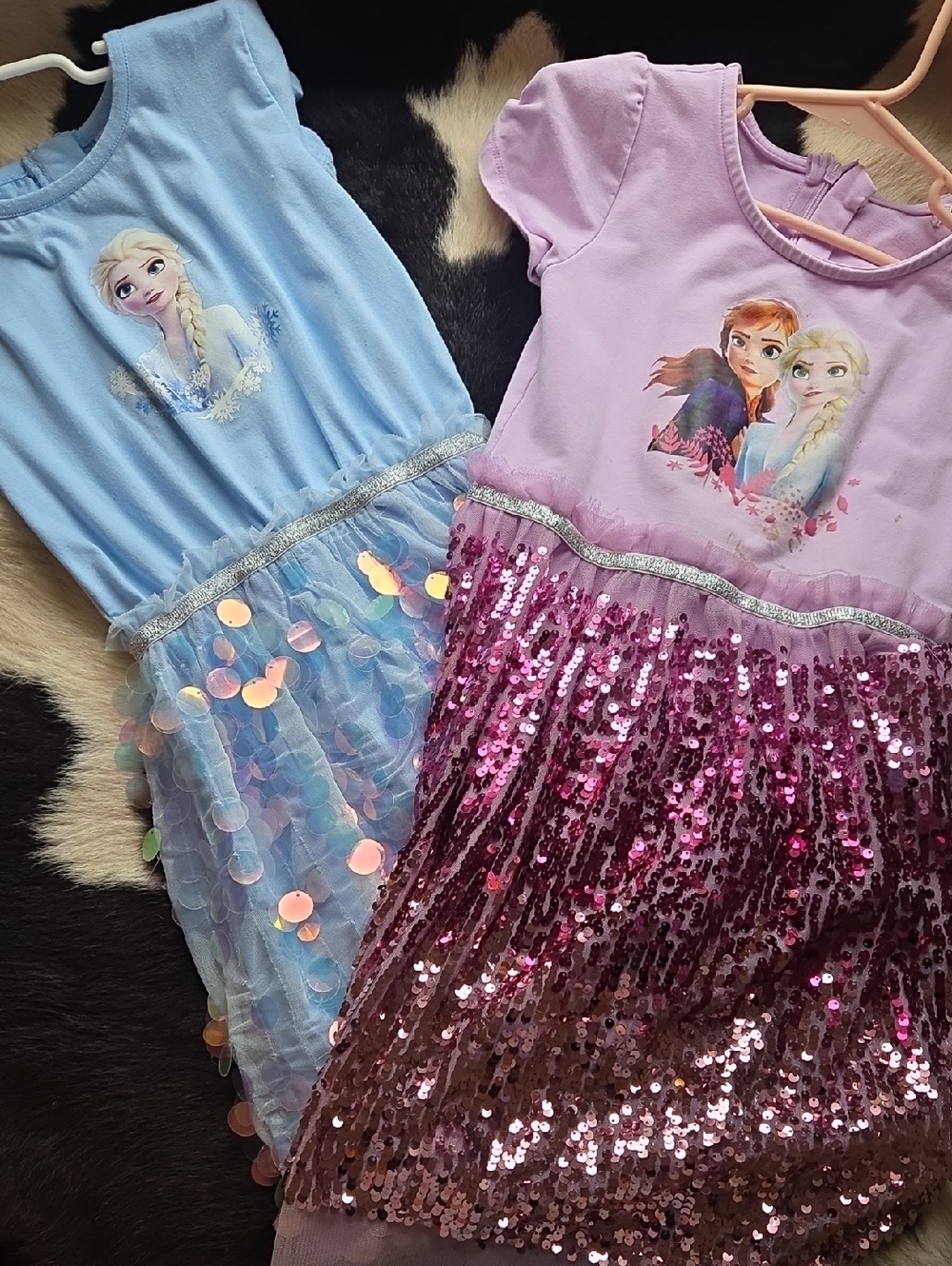 Disney Frozen Sequin Pink & Lavender Dress Sz 7